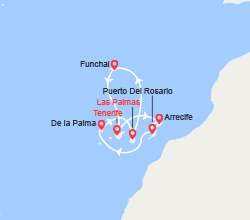 itinéraire croisière Méditerranée Occidentale : Madère, Canaries 