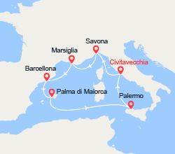 itinéraire croisière Mediterraneo Occidentale : Magico Mediterraneo 