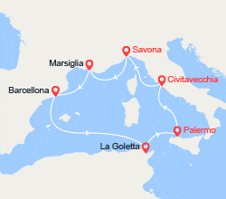 itinéraire croisière Mediterraneo Occidentale : Magico Mediterraneo 