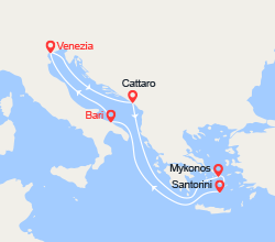 itinéraire croisière Mediterraneo Orientale : Montenegro, Grecia 