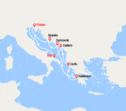 itinéraire croisière Mediterraneo Orientale : Montenegro, Grecia, Croazia