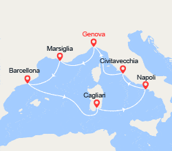 itinéraire croisière Mediterraneo Occidentale : Provenza, Spagna, Italia 