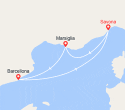 itinéraire croisière Mediterraneo Occidentale : Provenza e Spagna 