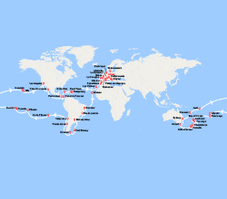 itinéraire croisière Tour du Monde : Tour du Monde 2027 au départ de Gênes 