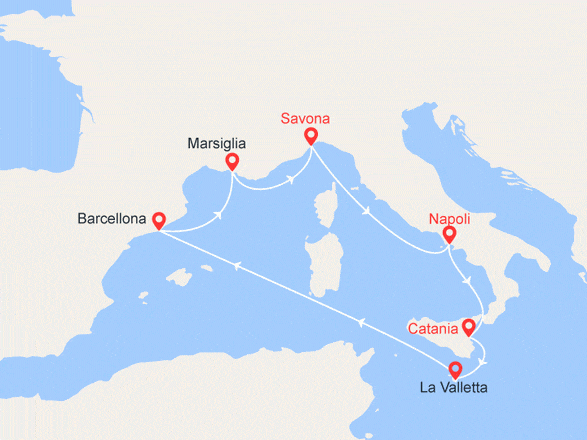itinéraire croisière Mediterraneo Occidentale : A tutto Mediterraneo (6 ottobre)