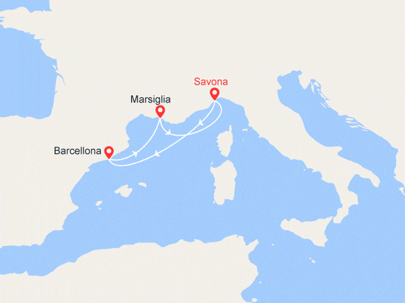 itinéraire croisière Mediterraneo Occidentale : Barcellona e Marsiglia - 21/04