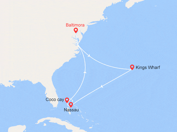 itinéraire croisière Caraibi : Bermuda e Bahamas