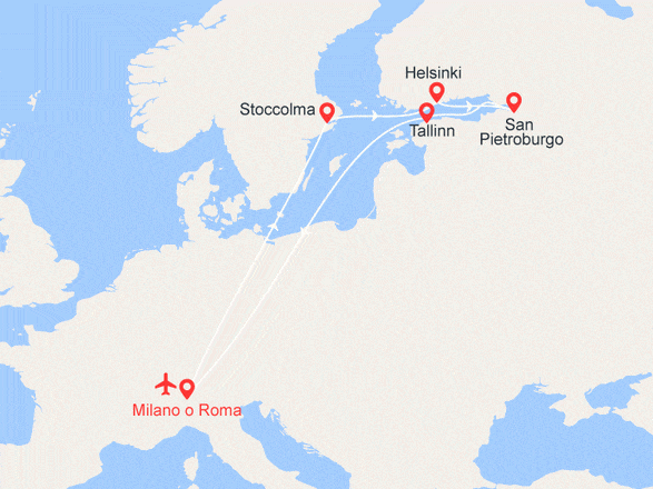 itinéraire croisière Baltico : Capitali Baltiche - Volo Incluso