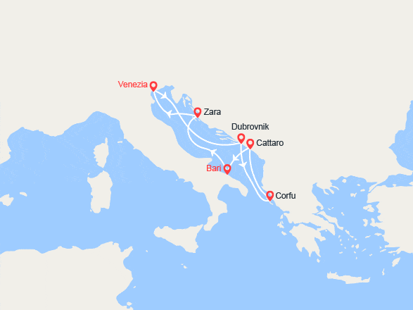 itinéraire croisière Mediterraneo Orientale : Croazia, Grecia, Montenegro