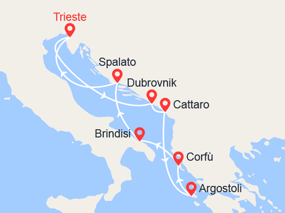 itinéraire croisière Mediterraneo Orientale : Croazia, Montenegro, Grecia 