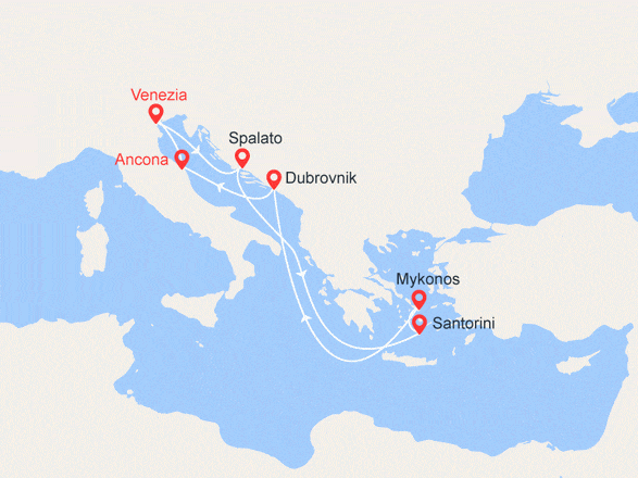 itinéraire croisière Croazia - Adriatico : Croazia e Grecia - Ferragosto in crociera