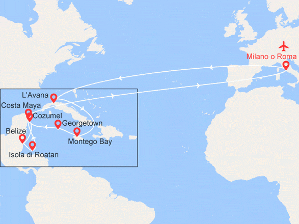 itinéraire croisière Cuba - Cuba : Cuba, Giamaica, Isole Cayman, Messico, Belize, Honduras