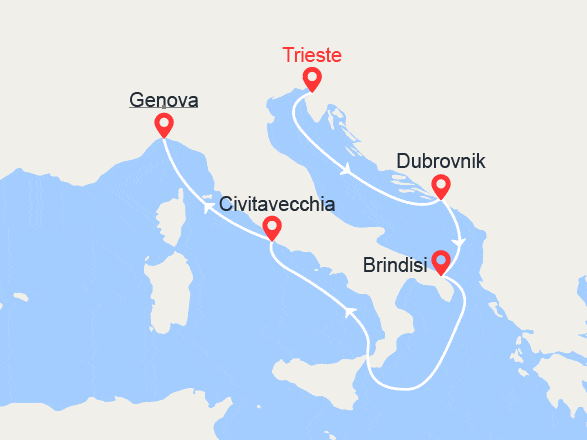 itinéraire croisière Mediterraneo Occidentale : Da Trieste a Genova