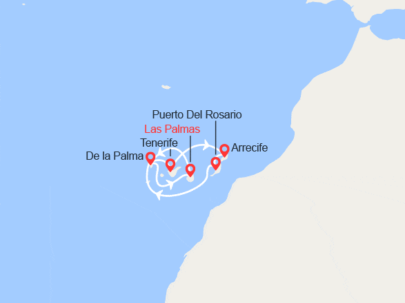 itinéraire croisière Méditerranée Occidentale : Découvertes des Canaries 