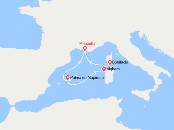 itin&eacute;raire croisi&egrave;re Méditerranée Occidentale : Eclipse solaire et beautés insulaires 