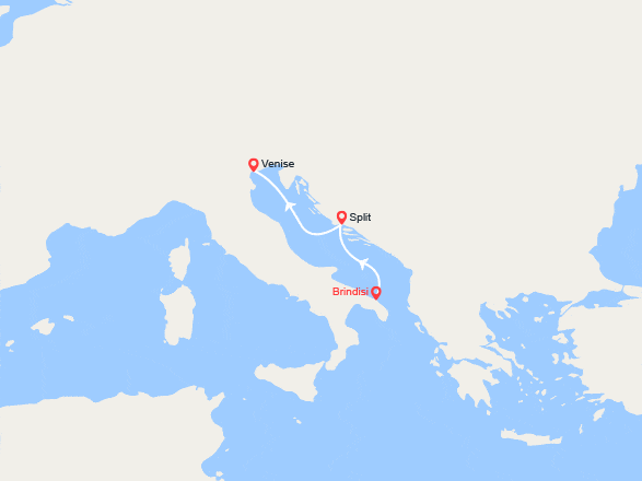 itin&eacute;raire croisi&egrave;re Méditerranée Occidentale : Escapade en Méditerranée : Croatie, Italie 
