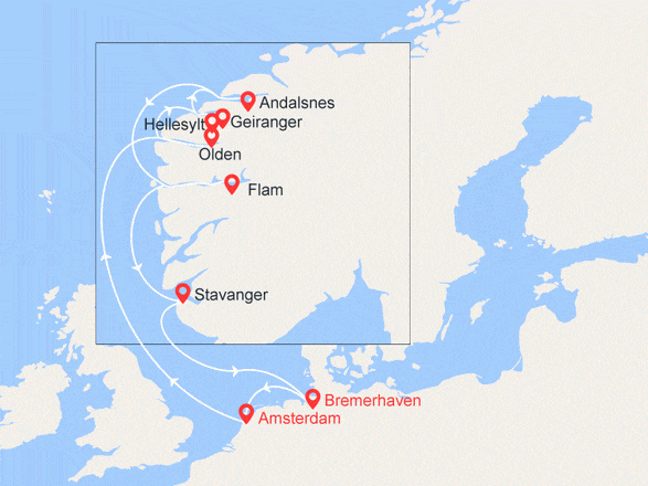 itinéraire croisière Fiordi - Fiordi : Fiordi Norvegesi