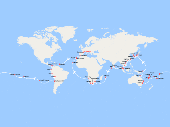 itinéraire croisière Giro del Mondo : Giro del Mondo 2026 da Marsiglia