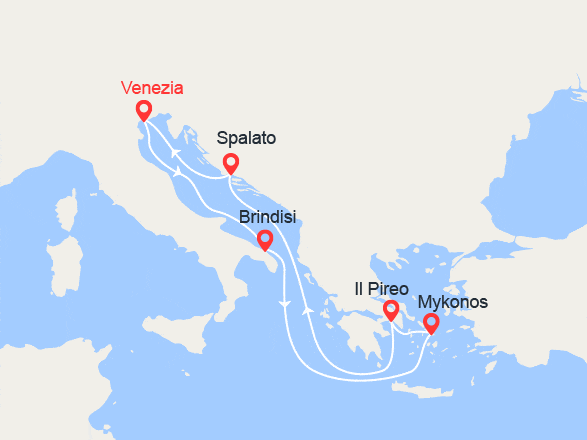 itinéraire croisière Mediterraneo Orientale : Grecia e Croazia