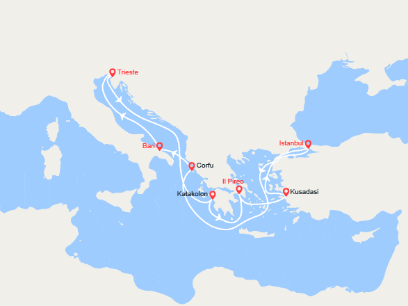 itinéraire croisière Mediterraneo Orientale : Grecia e Turchia