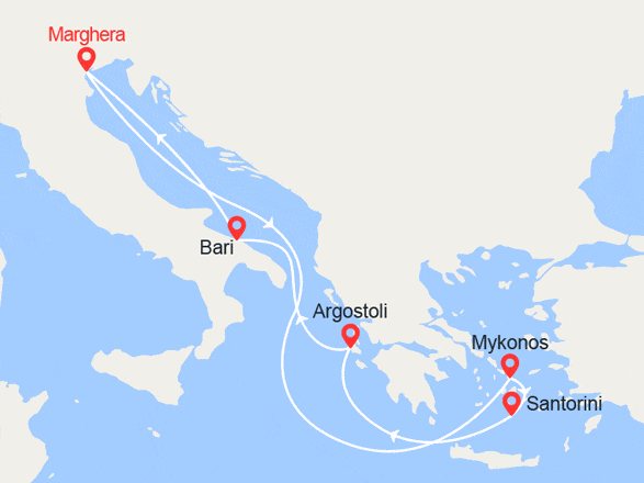 itinéraire croisière Mediterraneo Orientale : Intenso blu