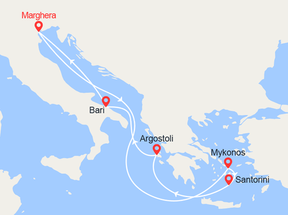 itinéraire croisière Mediterraneo Orientale : Intenso blu 