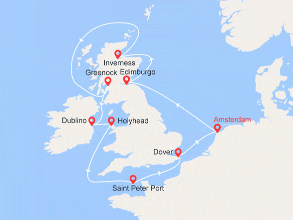 itinéraire croisière Nord Europa / Fiordi : Isole Britanniche