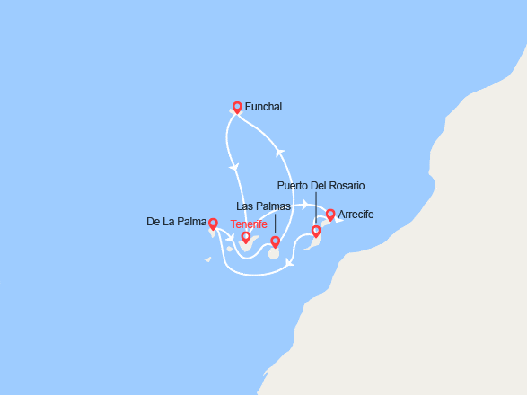 itinéraire croisière Canarie/Madeira : Isole Canarie e Madera