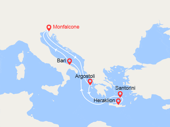 itinéraire croisière Mediterraneo Orientale : Isole Greche
