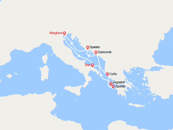 itinéraire croisière Mediterraneo Orientale : Isole Greche