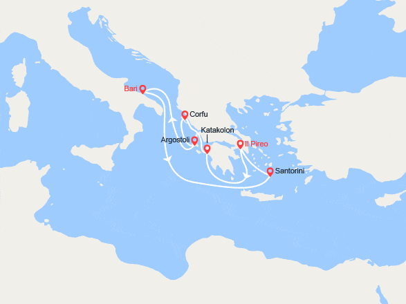 itinéraire croisière Mediterraneo Orientale : Isole Greche