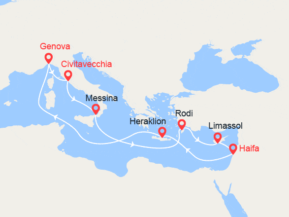 itinéraire croisière Mediterraneo Orientale : Israele e Grecia