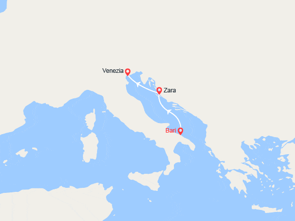 itinéraire croisière Mediterraneo : Italia, Croazia : da Bari a Venezia