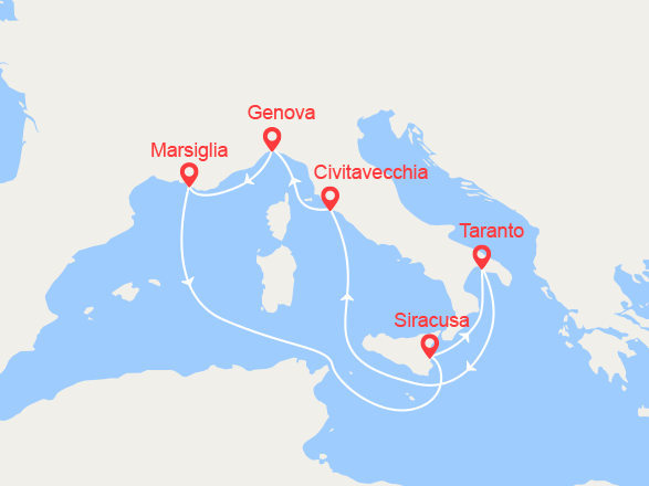 itinéraire croisière Mediterraneo Occidentale - Mediterraneo Occidentale : Italia, Francia 