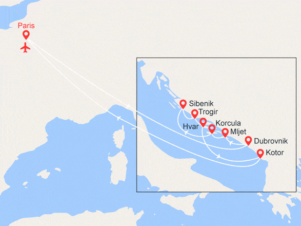itin&eacute;raire croisi&egrave;re Méditerranée : La Croatie et le Monténégro (DHD) 