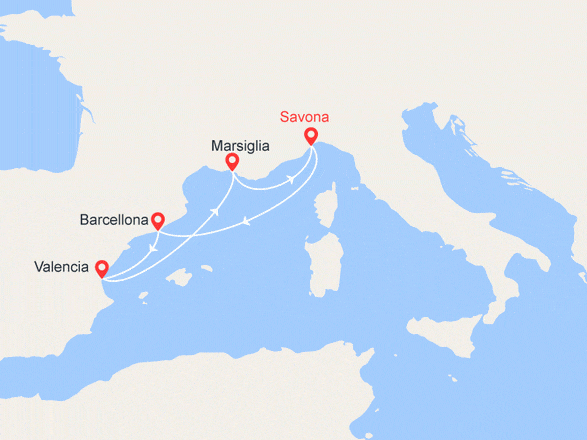 itinéraire croisière Mediterraneo Occidentale : Le capitali della felicità