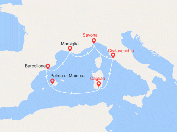 itinéraire croisière Mediterraneo Occidentale : Le meraviglie del Mediterraneo: Francia, Spagna e Baleari