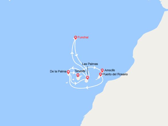 itinéraire croisière Méditerranée Occidentale : Madère, Canaries 