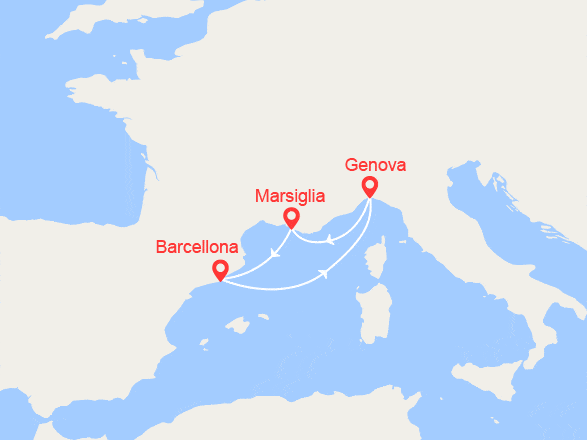 itinéraire croisière Mediterraneo Occidentale : Provenza e Barcellona