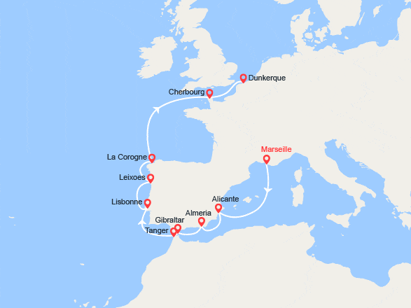 itin&eacute;raire croisi&egrave;re Méditerranée Orientale : Saveurs de l'Atlantique 
