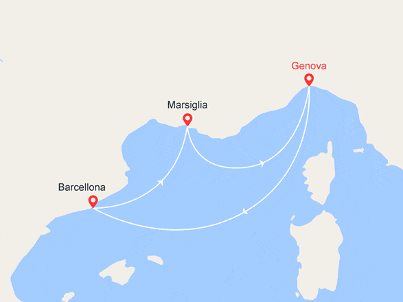 itinéraire croisière Mediterraneo Occidentale : Spagna e Provenza
