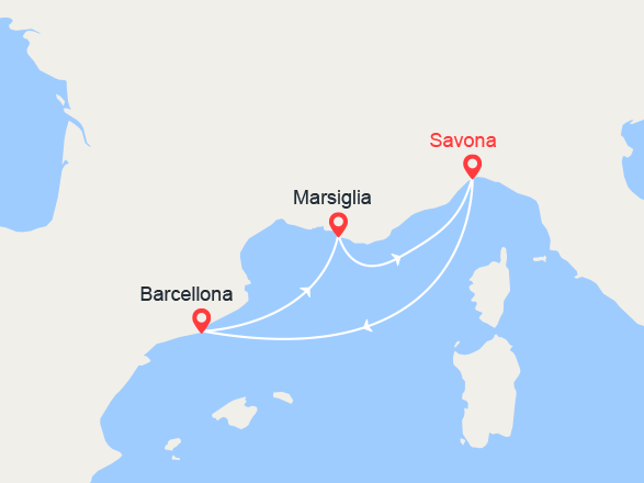 itinéraire croisière Mediterraneo Occidentale : Spagna e Provenza 