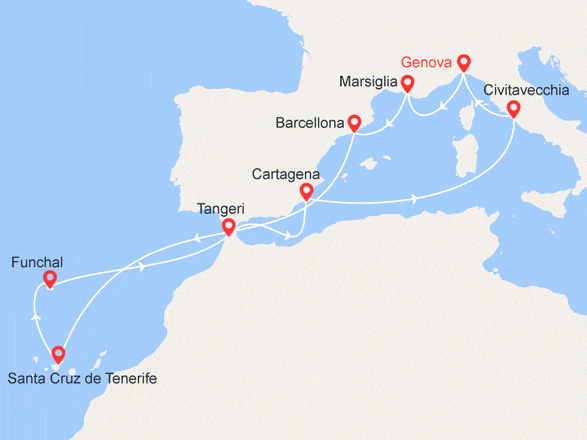 itinéraire croisière Mediterraneo Occidentale : Tangeri e Malaga: mondi da scoprire